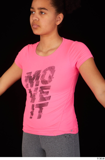 Zahara dressed pink t shirt sports upper body 0002.jpg